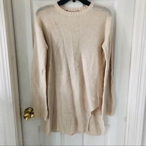 Chelsea & VIOLET cream tunic knit wool blend sweater Size XS